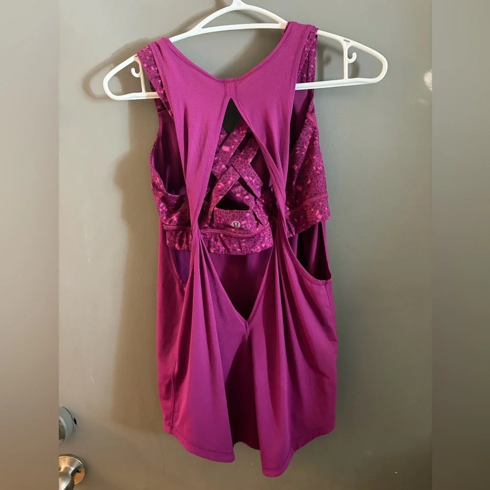 Lululemon purple regal plum luxtreme ready & go strappy tank top - Picture 2 of 4